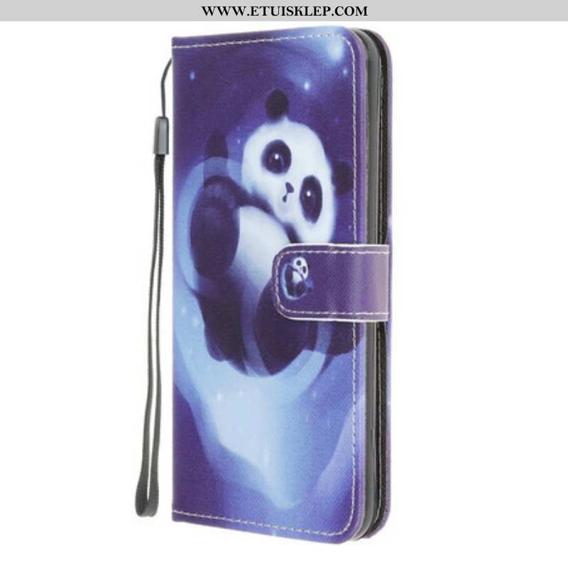 Etui Folio do Samsung Galaxy M12 / A12 z Łańcuch Panda Space Ze Smyczą